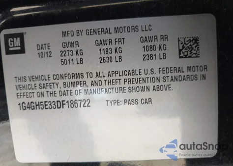 2013 Buick Lacrosse Premium 2 Group из США, поврежденный, VIN 1G4GH5E33DF186722